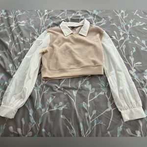Two in one shirt. Collar light weight sweater. Size L